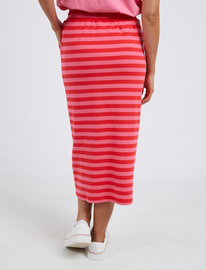 Sunset Stripe Skirt - Cherry