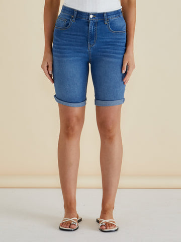 Bonnie Bermuda Denim - Indigo Blue Mix