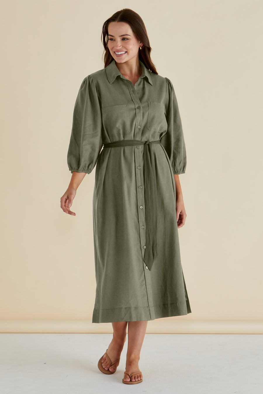 Angelina Dress - Olive