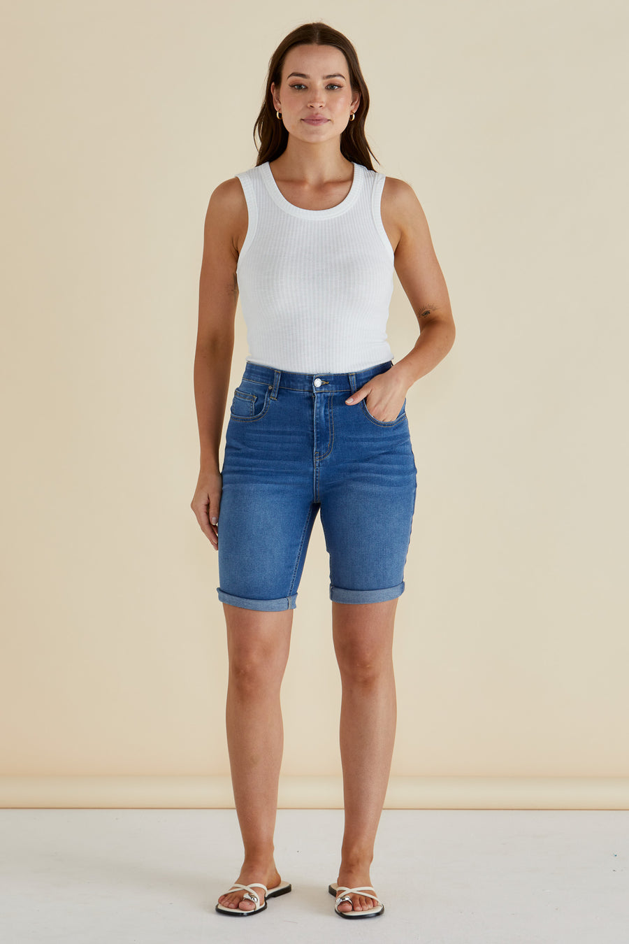 Bonnie Bermuda Denim - Indigo Blue Mix