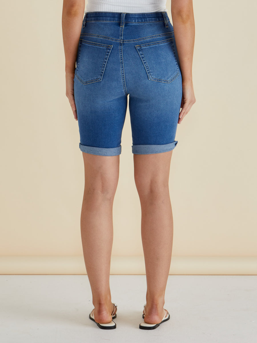 Bonnie Bermuda Denim - Indigo Blue Mix