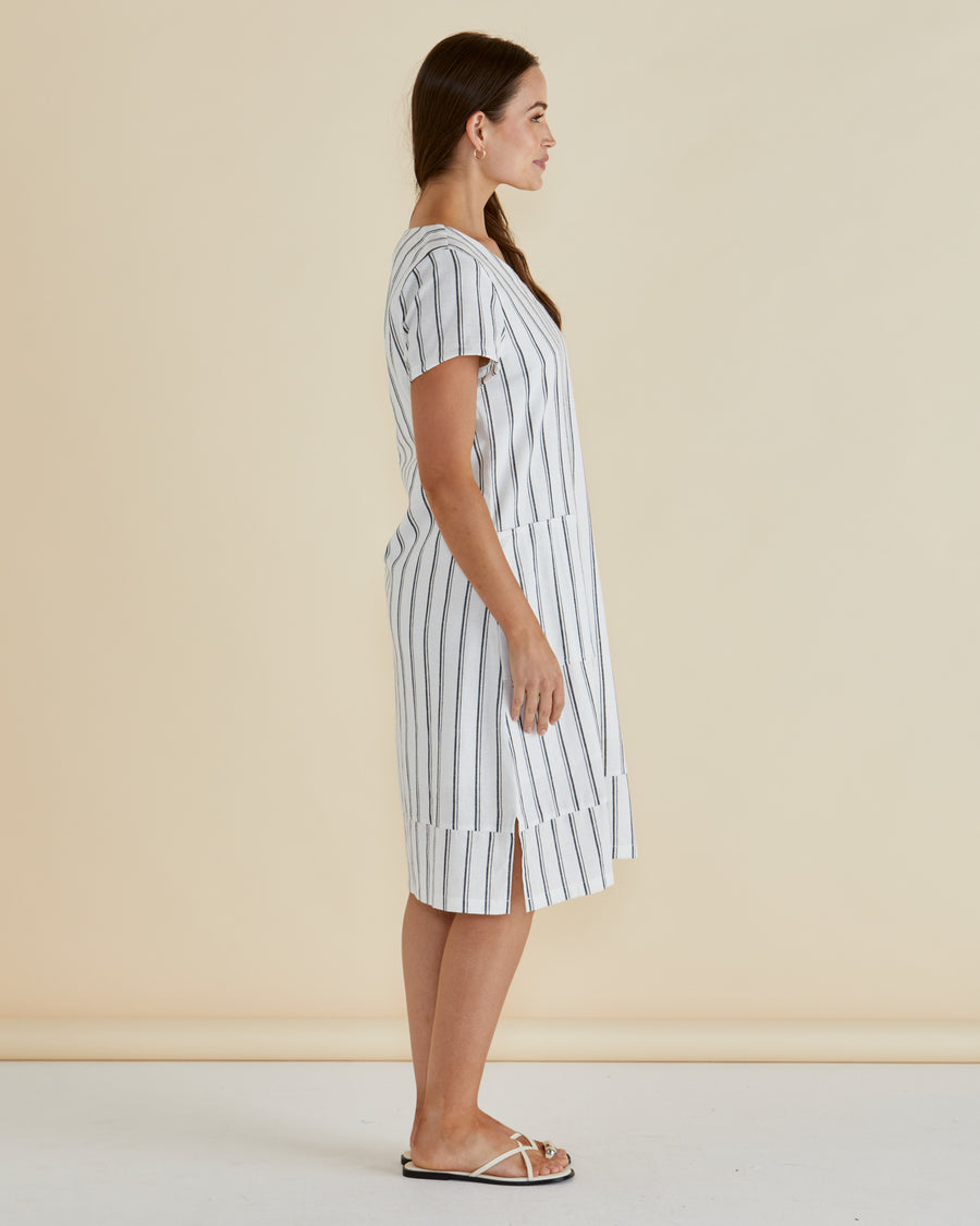Elwood Dress - Black/White Stripe