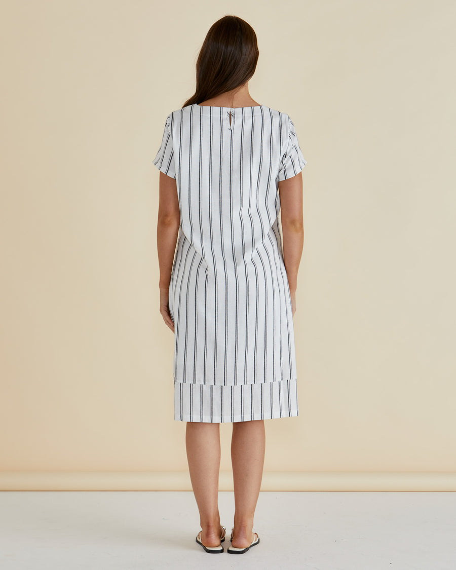 Elwood Dress - Black/White Stripe