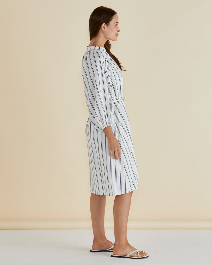 Jenna Dress - Black/White Stripe