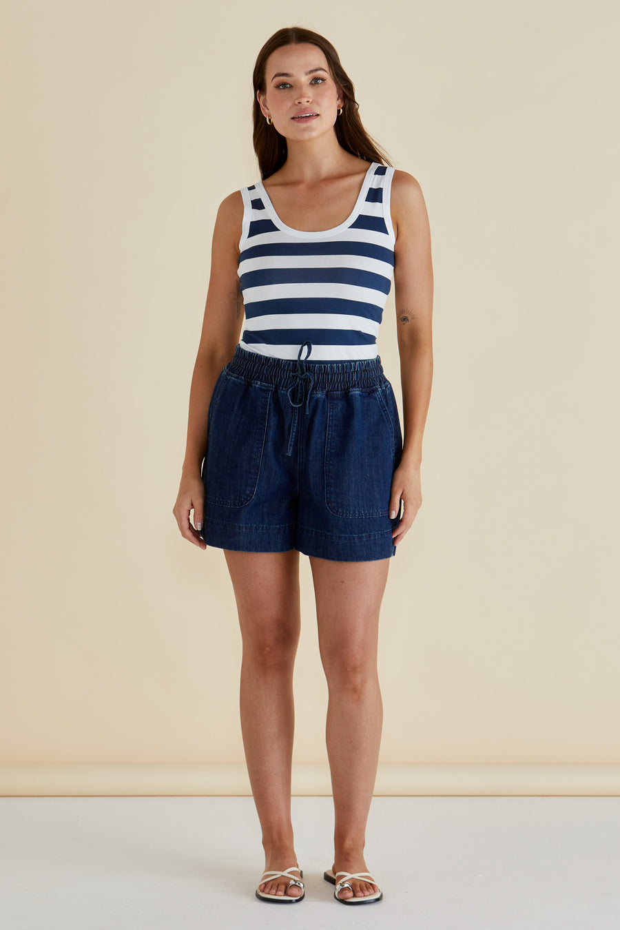 Relax Denim Shorts - Dark Blue