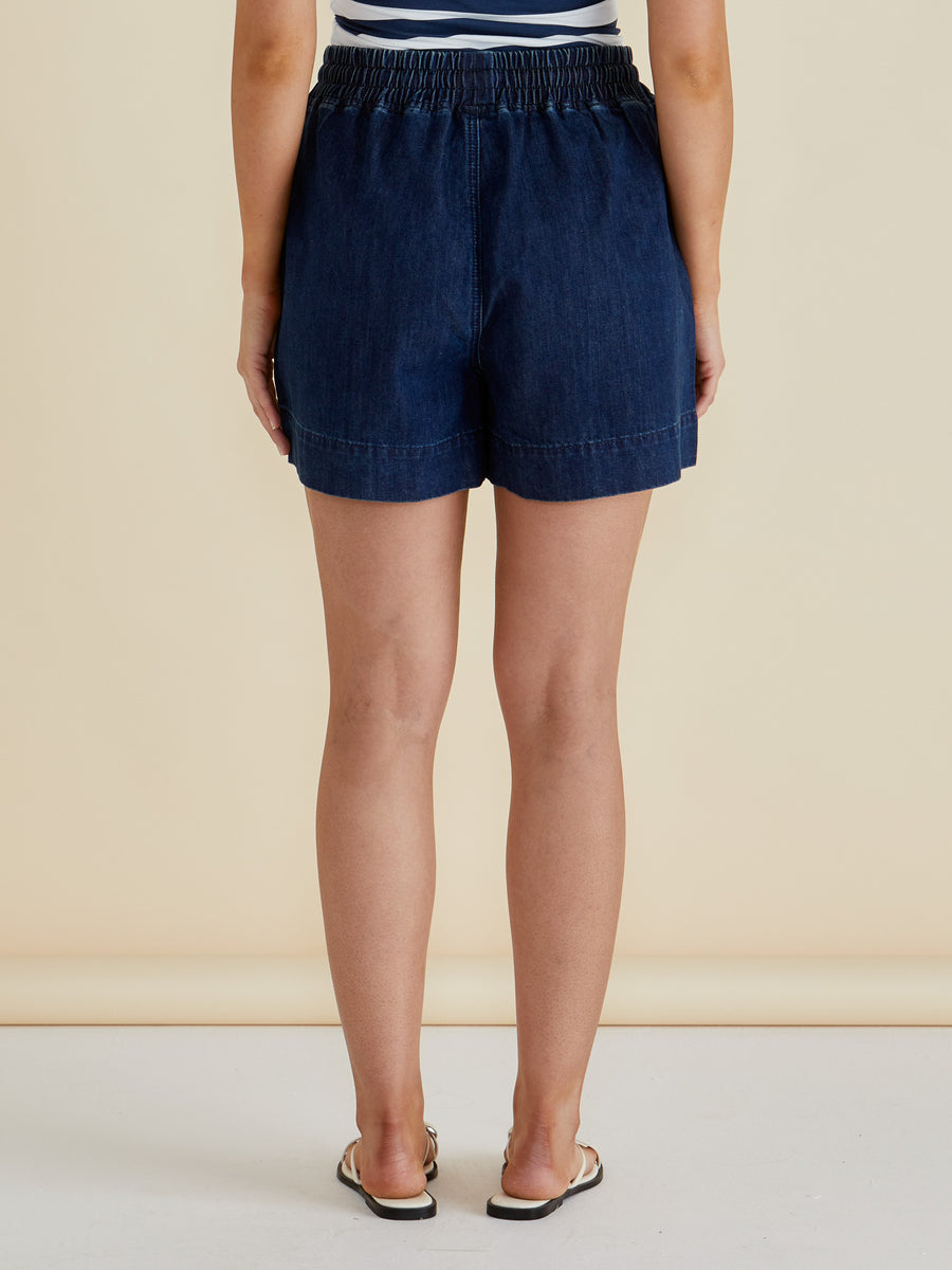 Relax Denim Shorts - Dark Blue