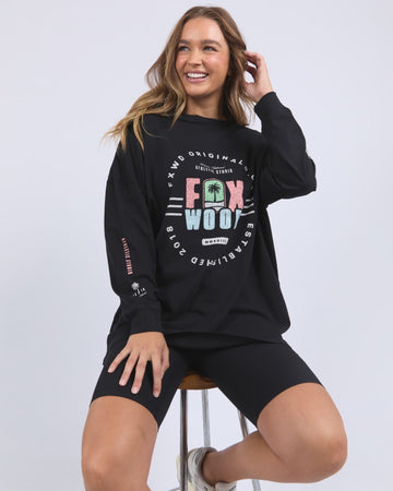 Vibes Long Sleeve Tee - Washed Black