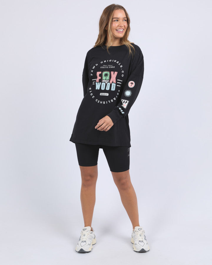 Vibes Long Sleeve Tee - Washed Black