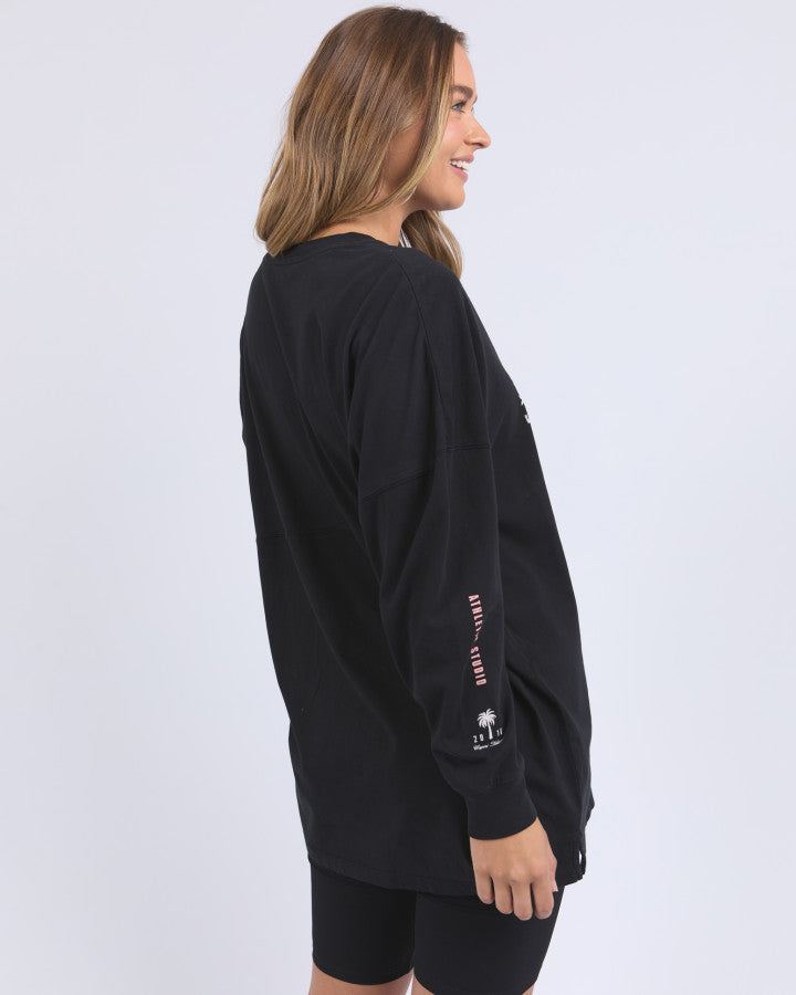 Vibes Long Sleeve Tee - Washed Black