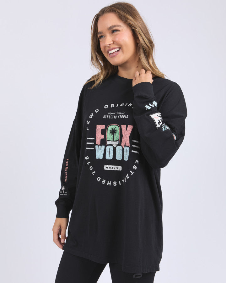 Vibes Long Sleeve Tee - Washed Black