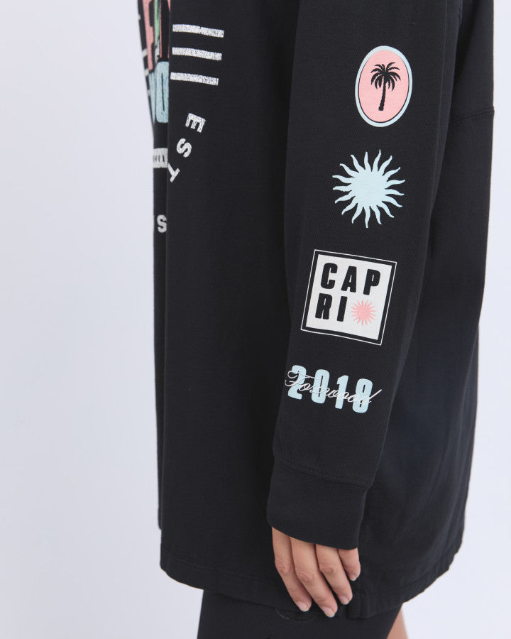 Vibes Long Sleeve Tee - Washed Black