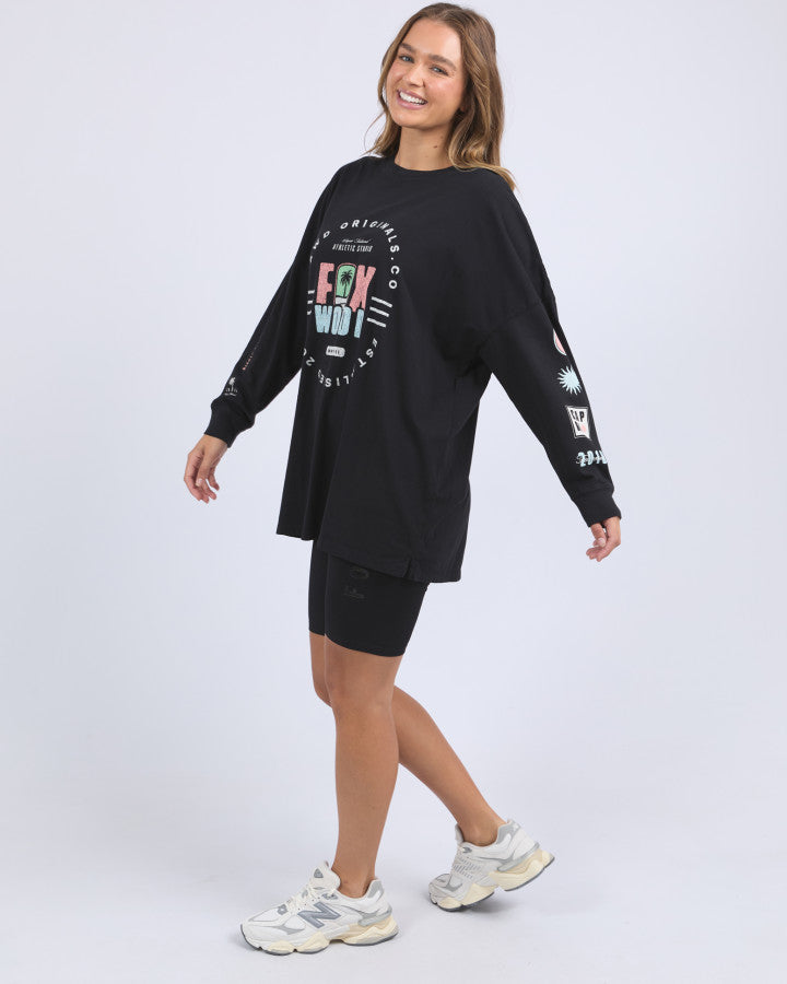 Vibes Long Sleeve Tee - Washed Black