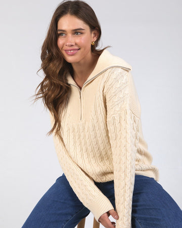 Zalie Zip Knit - Marshmallow
