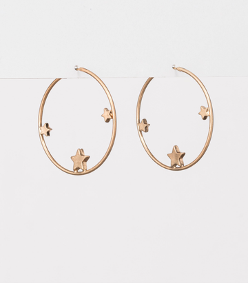 Gold Star Sphere Earrings