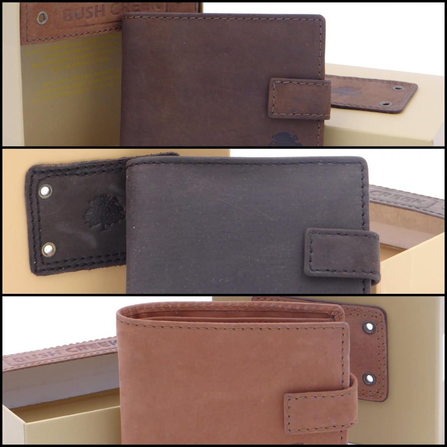 Men's Buck Leather Wallet with Tab