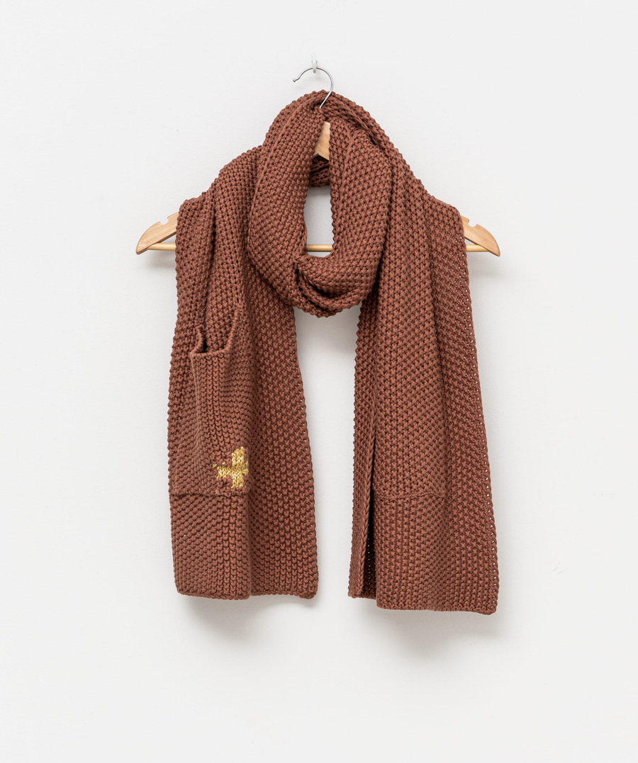 Rust with Cross Pocket Scarf