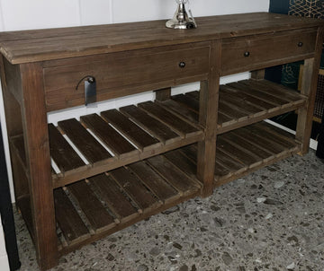 Reclaimed Pine Console Table - 2 Drawer