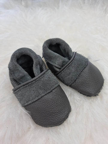 Leather Moccasins - Charcoal