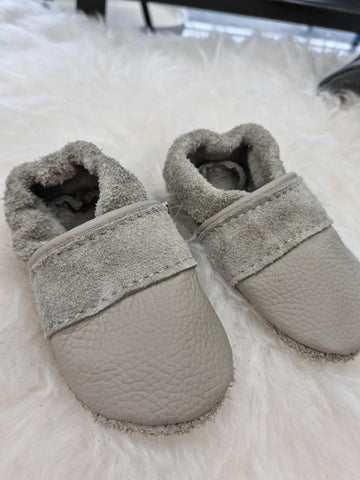 Leather Moccasins - Grey