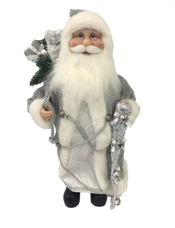 Standing Santa in Silver Grey - 40cm