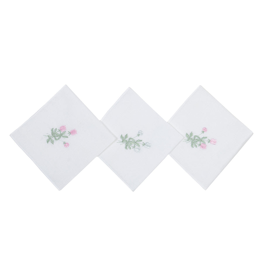 Ladies Handkerchiefs - Embroidered Blooms