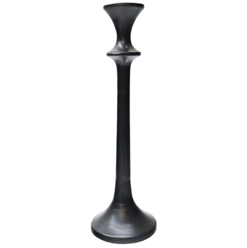 Aluminium Black Candlestick - 30cm