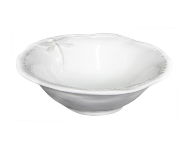 Dragonfly Stoneware White Cereal Bowl