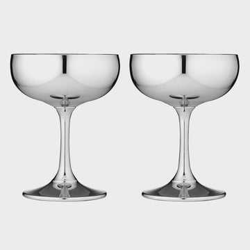 Aurora Silver Coupe Glass - Set of 2