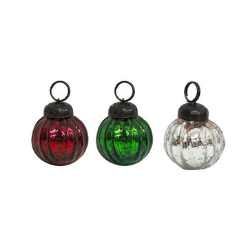 The Petite Glass Hanging Balls - Red/Green/Silver