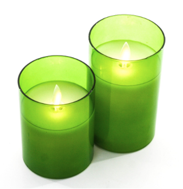 Moving Wick Candle/Green- Small