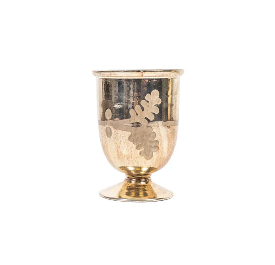 Burnished Gold Etched Votive - Small