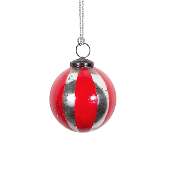 Cirque Red Striped Hanging Ball - Large