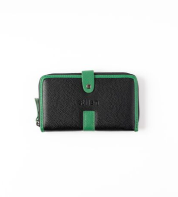 Mia Oversized Wallet Black/Green