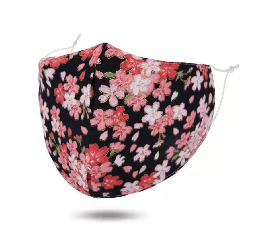 Fashion Face Mask - Navy/Pink Floral
