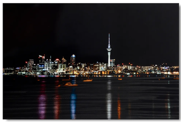 Auckland by Night Aluminium Wall Art