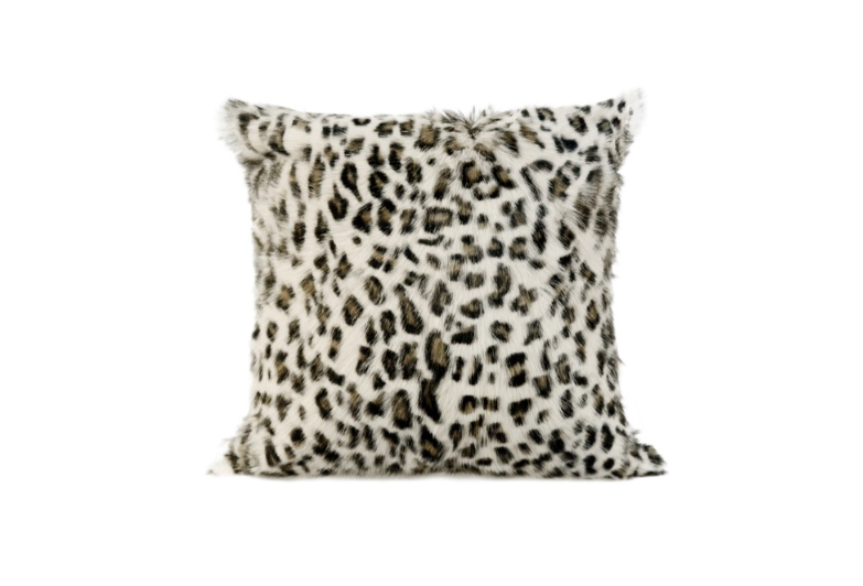 Goat Fur Cushion - Brown Leopard