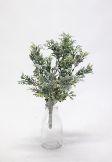 Flocked Dusty Miller Bush