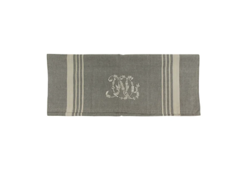 Monogram Tea Towel Grey with Natural Stripe