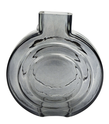 Tommy Round Glass Vase - Steel
