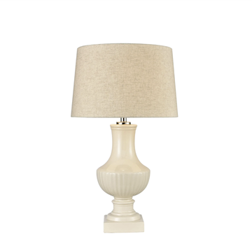 Cream Crackle Table Lamp with Shade
