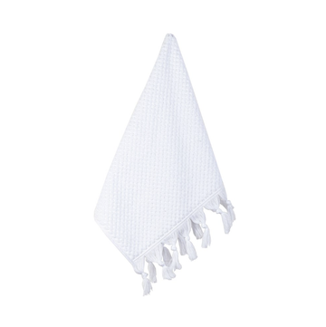Textured Tassel Guest Towel - White