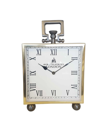 Alum/Steel London Table Clock
