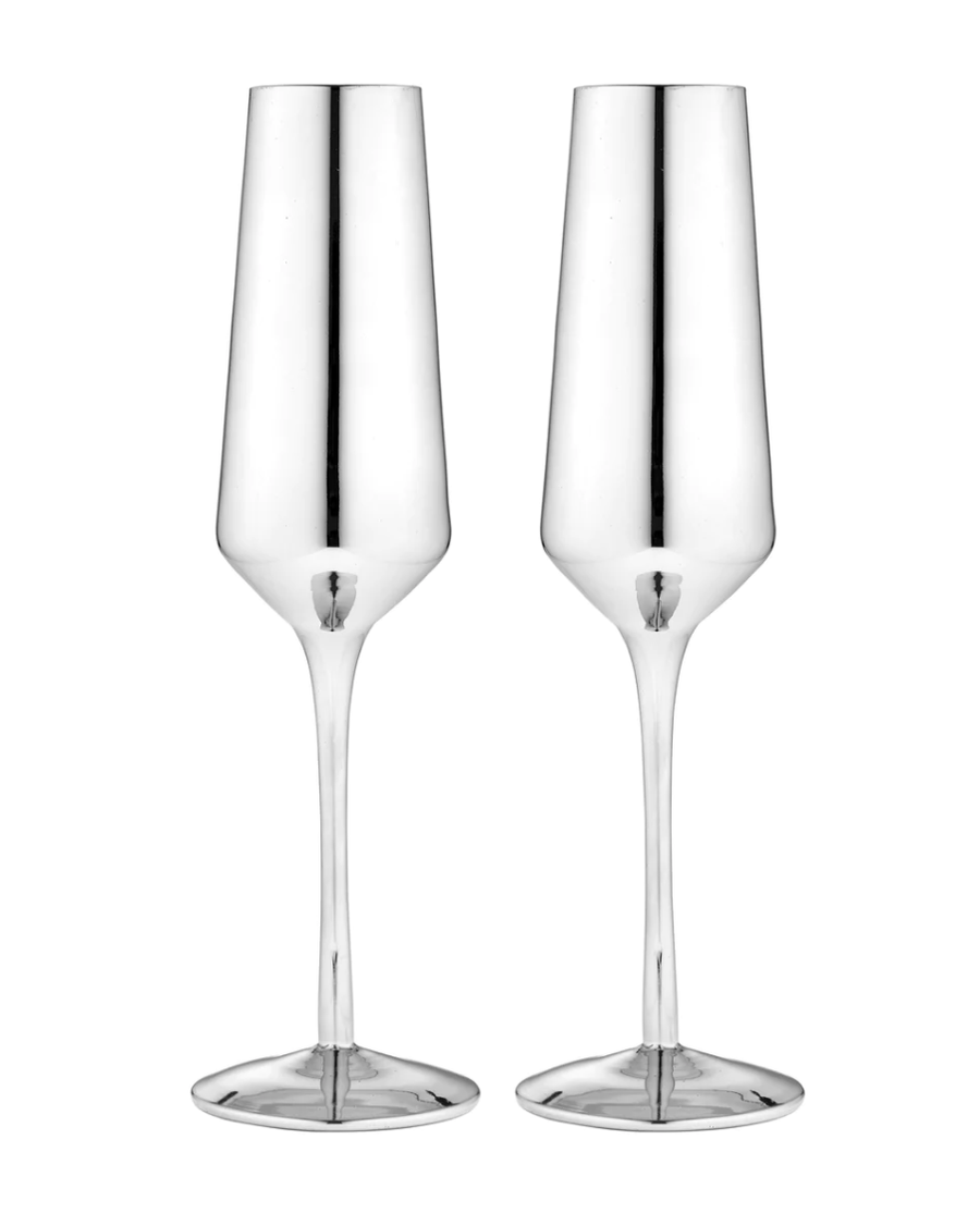 Aurora Silver Champagne Glass - Set of 2