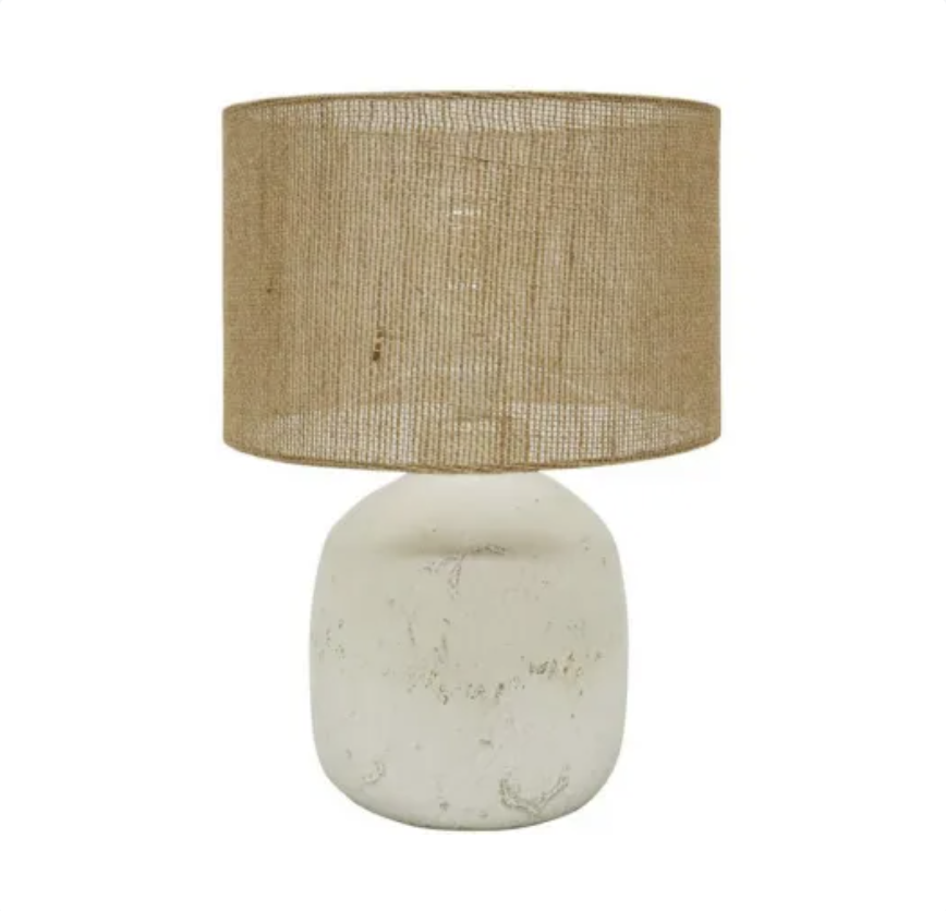 Alira Table Lamp with Jute Shade - White