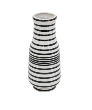 Black & White Hand Painted Vase - 47cm