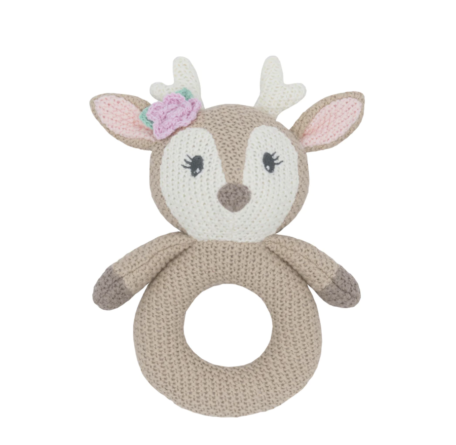 Whimsical Knit Rattle - Ava Fawn