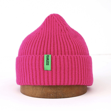 Unisex Ribbed Beanie - Hot Pink