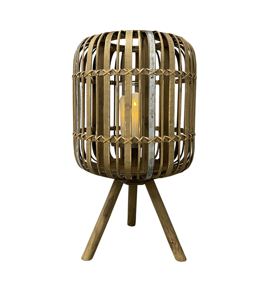 Rattan Lantern on Legs - 53cm
