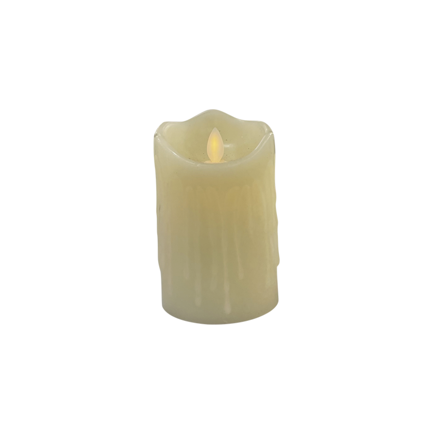 Cream LED Wax Candle - 12cm