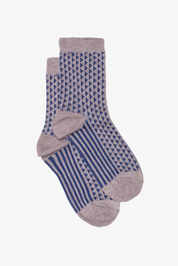 Stripes & Tri Sock - Lilac
